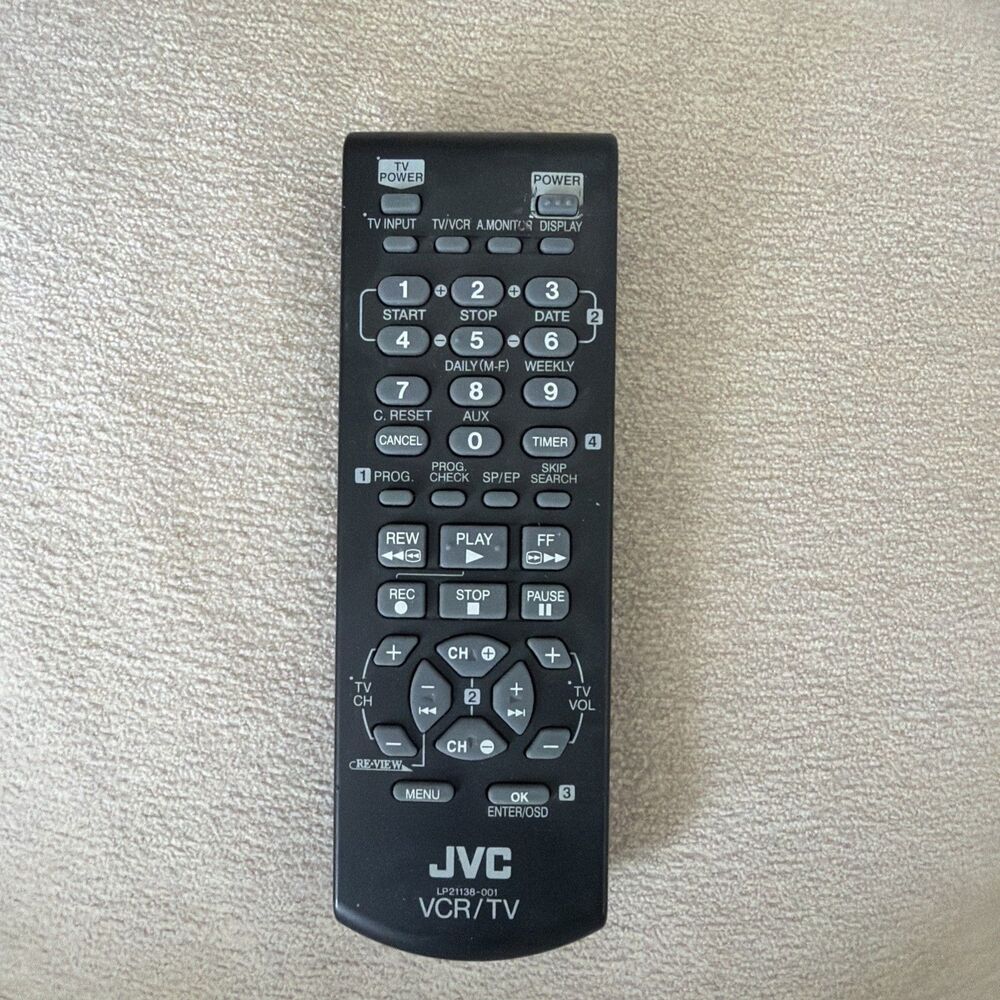 Genuine JVC LP21138-001 VCR/ TV Remote Control For HRJ4020UA VCR Authentic OEM